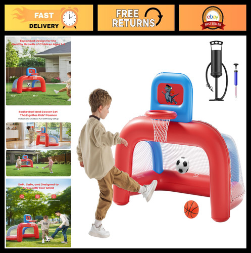 Inflatable basketball - 2-in-1,